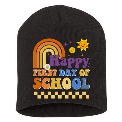 Happy First Day Of School Short Acrylic Beanie
