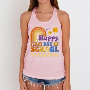 Happy First Day Of School Women's Knotted Racerback Tank