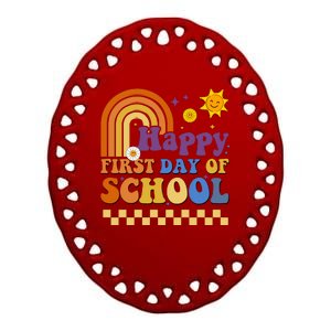 Happy First Day Of School Ceramic Oval Ornament