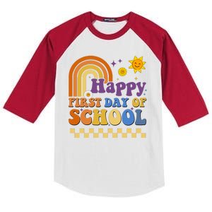 Happy First Day Of School Kids Colorblock Raglan Jersey