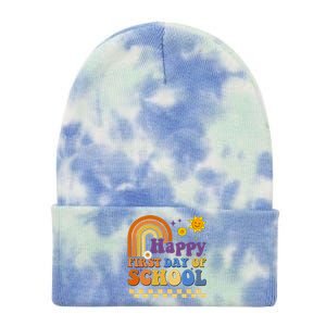 Happy First Day Of School Tie Dye 12in Knit Beanie