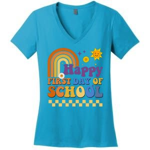 Happy First Day Of School Women's V-Neck T-Shirt