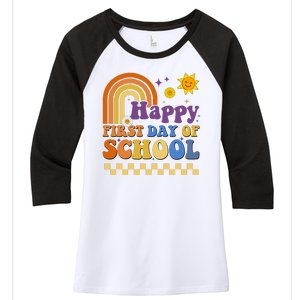 Happy First Day Of School Women's Tri-Blend 3/4-Sleeve Raglan Shirt