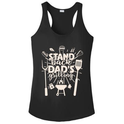 Happy Father's Day Stand Back Dad's Grilling Ladies PosiCharge Competitor Racerback Tank