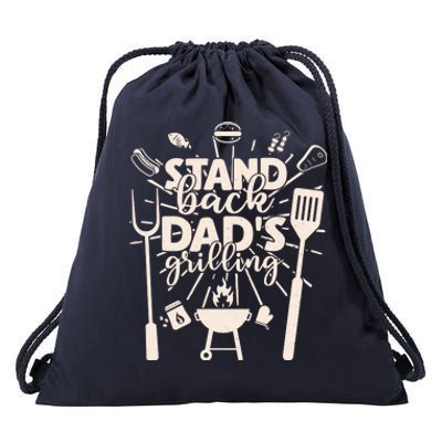 Happy Father's Day Stand Back Dad's Grilling Drawstring Bag