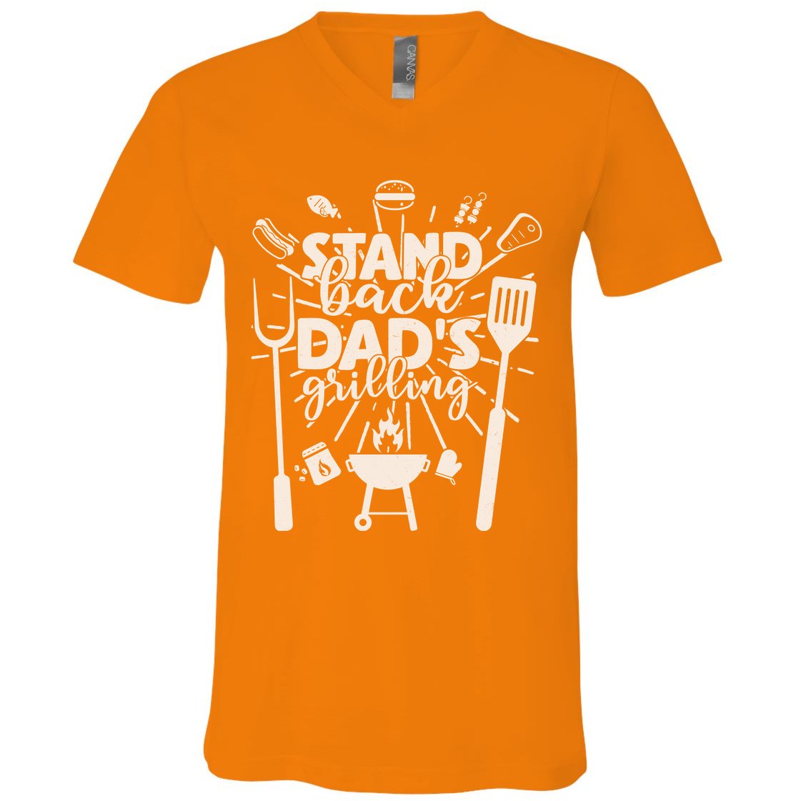Happy Father's Day Stand Back Dad's Grilling V-Neck T-Shirt