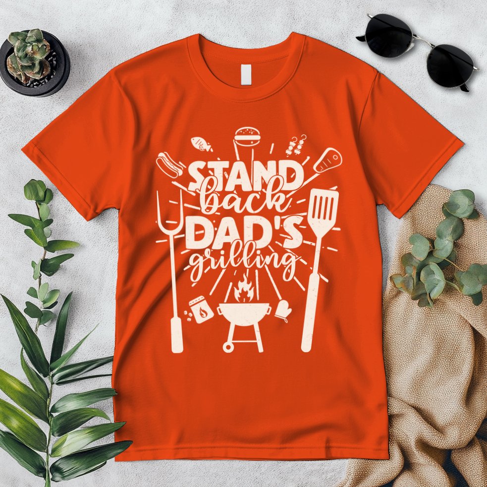 Happy Father's Day Stand Back Dad's Grilling Premium T-Shirt