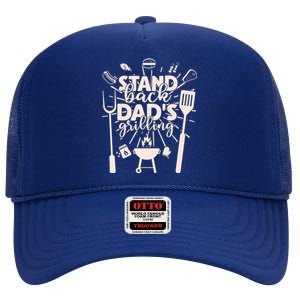 Happy Father's Day Stand Back Dad's Grilling High Crown Mesh Back Trucker Hat