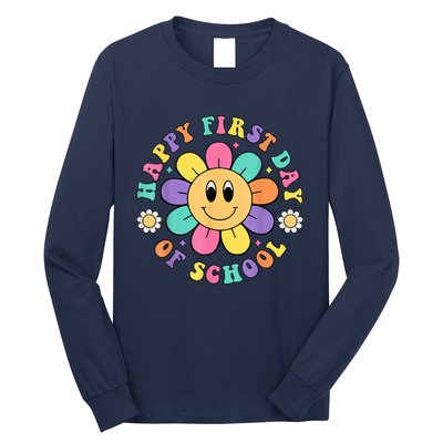 Happy First Day Of School Teacher Back To School Boy Girl Long Sleeve Shirt