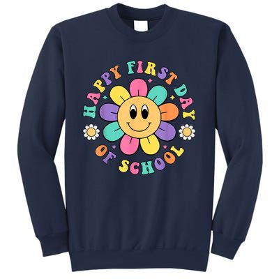 Happy First Day Of School Teacher Back To School Boy Girl Sweatshirt