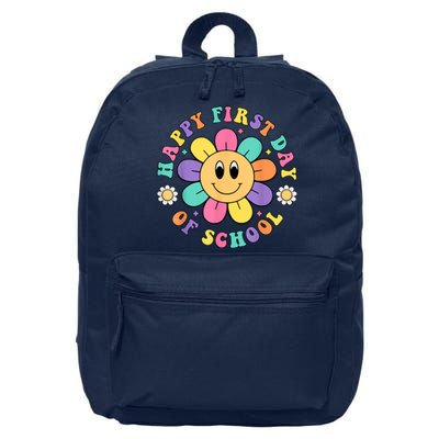 Happy First Day Of School Teacher Back To School Boy Girl 16 in Basic Backpack