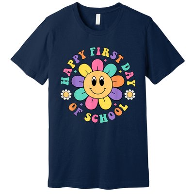 Happy First Day Of School Teacher Back To School Boy Girl Premium T-Shirt