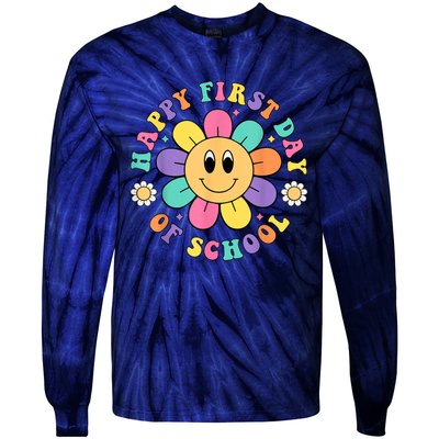 Happy First Day Of School Teacher Back To School Boy Girl Tie-Dye Long Sleeve Shirt