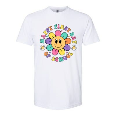 Happy First Day Of School Teacher Back To School Boy Girl Softstyle CVC T-Shirt