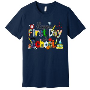 Happy First Day Of School Teachers Students Back To School Premium T-Shirt