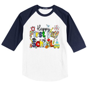 Happy First Day Of School Teachers Students Back To School Baseball Sleeve Shirt