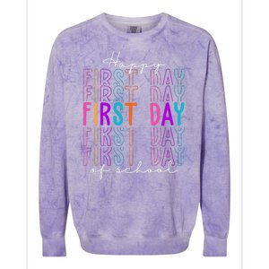 Happy First Day Of School Colorful Colorblast Crewneck Sweatshirt