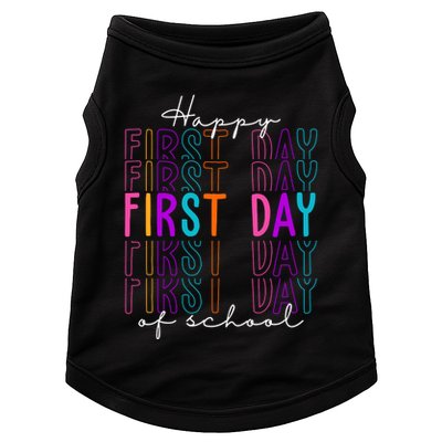 Happy First Day Of School Colorful Doggie Tank