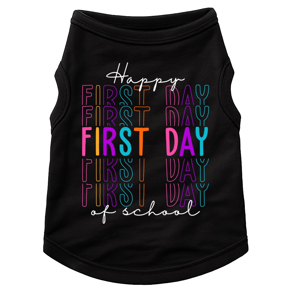 Happy First Day Of School Colorful Doggie Tank