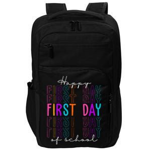 Happy First Day Of School Colorful Impact Tech Backpack