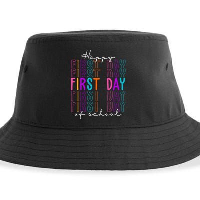 Happy First Day Of School Colorful Sustainable Bucket Hat