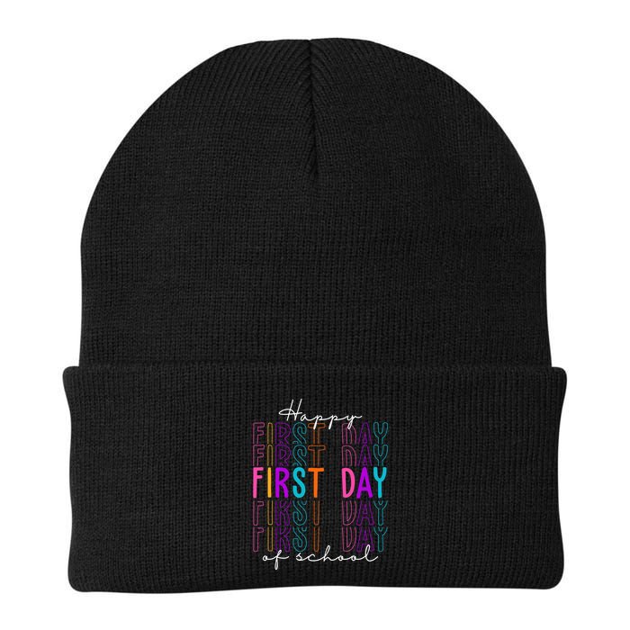 Happy First Day Of School Colorful Beanie