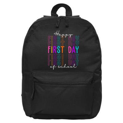 Happy First Day Of School Colorful 16 in Basic Backpack