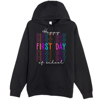 Happy First Day Of School Colorful Premium Pullover Hoodie