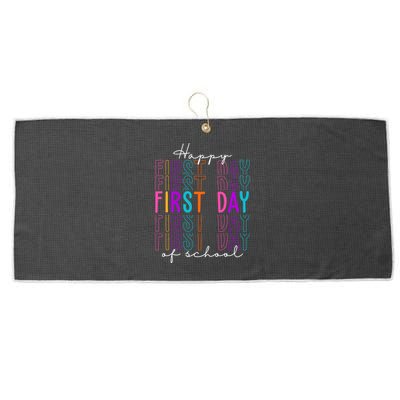 Happy First Day Of School Colorful Large Microfiber Waffle Golf Towel
