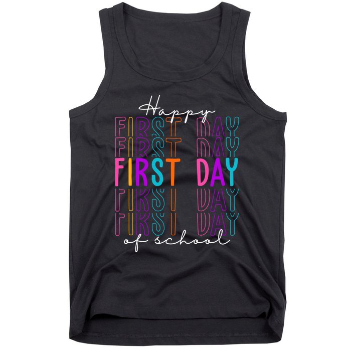 Happy First Day Of School Colorful Tank Top