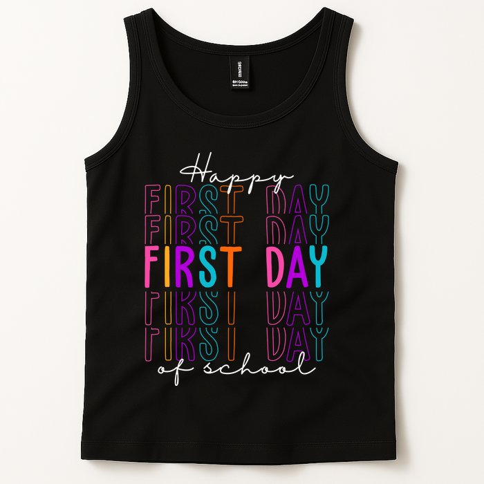 Happy First Day Of School Colorful Tank Top