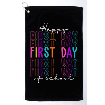 Happy First Day Of School Colorful Golf Towel