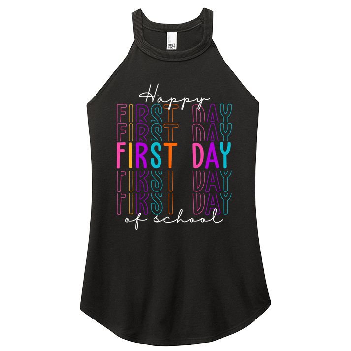 Happy First Day Of School Colorful Women's Perfect Tri Rocker Tank