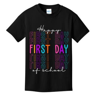 Happy First Day Of School Colorful Kids T-Shirt
