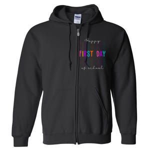 Happy First Day Of School Colorful Full Zip Hoodie