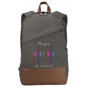 Happy First Day Of School Colorful Cotton Canvas Backpack