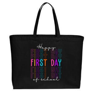 Happy First Day Of School Colorful Cotton Canvas Jumbo Tote