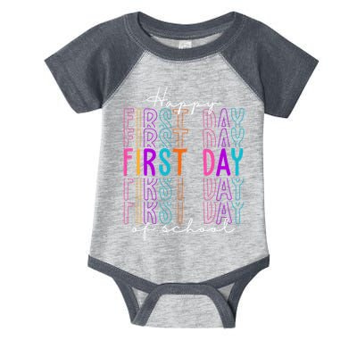 Happy First Day Of School Colorful Infant Baby Jersey Bodysuit