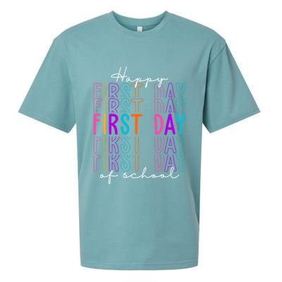 Happy First Day Of School Colorful Sueded Cloud Jersey T-Shirt