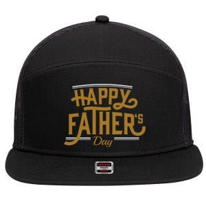 Happy Father's Day Celebration Gift 7 Panel Mesh Trucker Snapback Hat