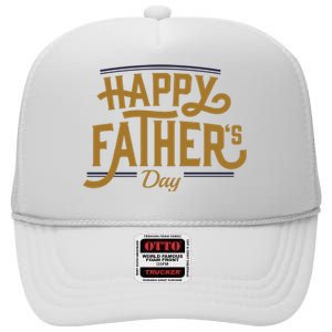 Happy Father's Day Celebration Gift High Crown Mesh Back Trucker Hat