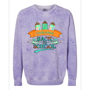 Happy First Day Of School Teachers Women Student Boy Girl Colorblast Crewneck Sweatshirt