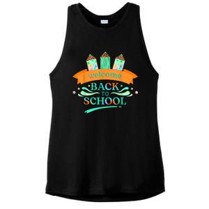 Happy First Day Of School Teachers Women Student Boy Girl Ladies PosiCharge Tri-Blend Wicking Tank