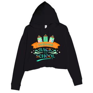 Happy First Day Of School Teachers Women Student Boy Girl Crop Fleece Hoodie