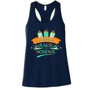 Happy First Day Of School Teachers Women Student Boy Girl Women's Racerback Tank