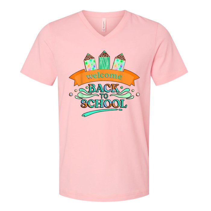 Happy First Day Of School Teachers Women Student Boy Girl V-Neck T-Shirt