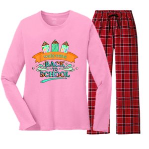 Happy First Day Of School Teachers Women Student Boy Girl Women's Long Sleeve Flannel Pajama Set 