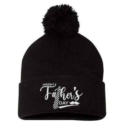 Happy Father's Day Pom Pom 12in Knit Beanie