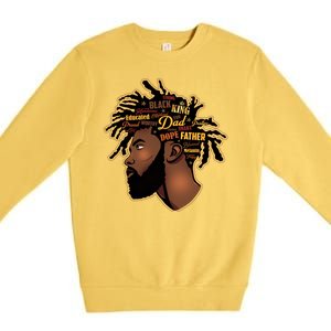 Happy Father's Day Black African American Dad Premium Crewneck Sweatshirt