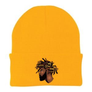 Happy Father's Day Black African American Dad Knit Cap Winter Beanie